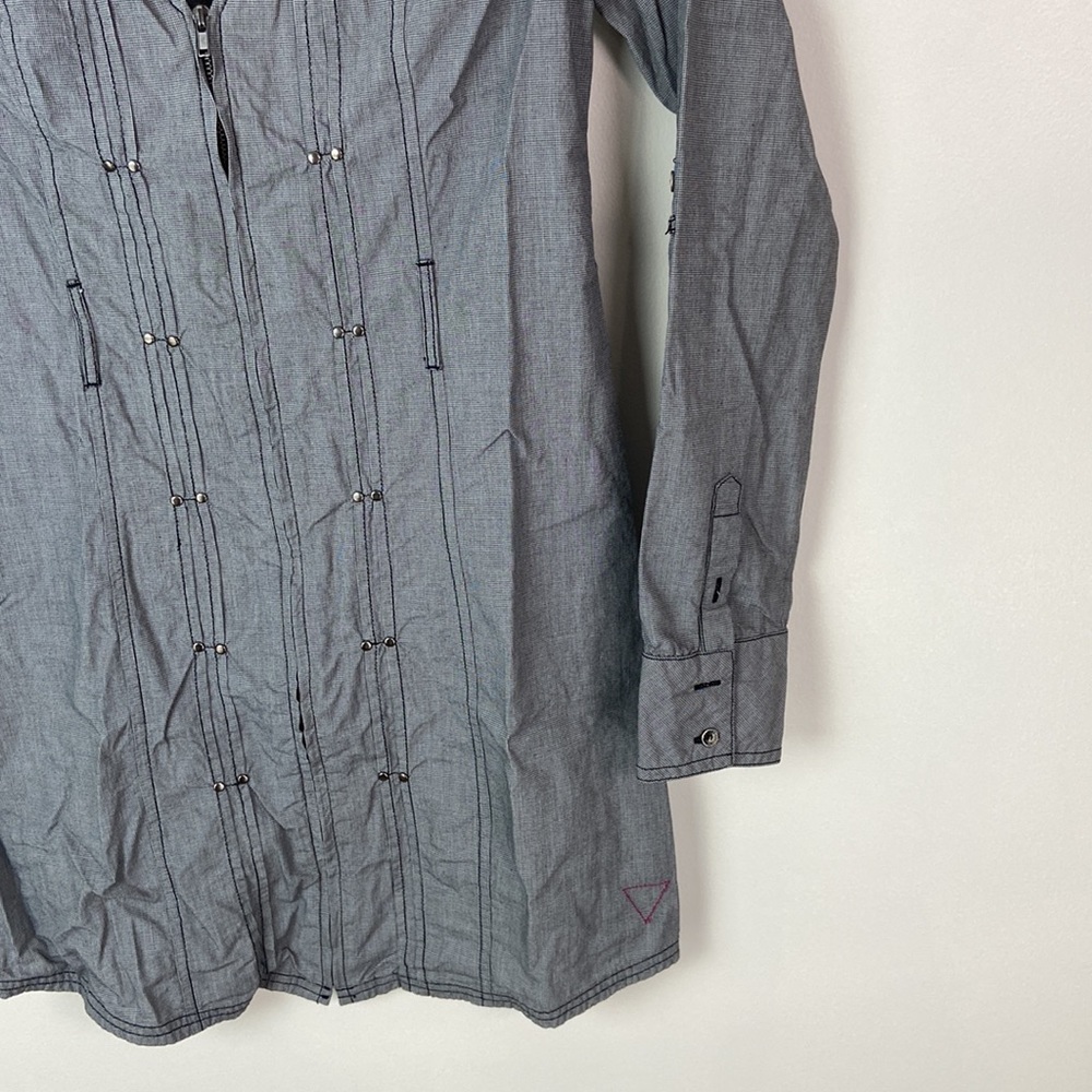 ✨3/$25✨ Guess Jeans Black Print Light Shirt Jacket - S - Picture 4 of 7